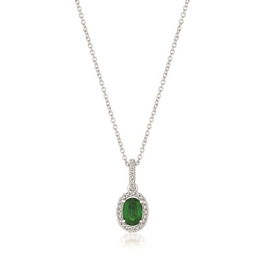 Maharaja Collection Smeralda Emerald and Vanilla Diamond Pendant in 14K Vanilla Gold (0.45ct)