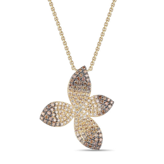 Maharaja Collection Ombre Flower Adjustable Necklace in 1.14ct
