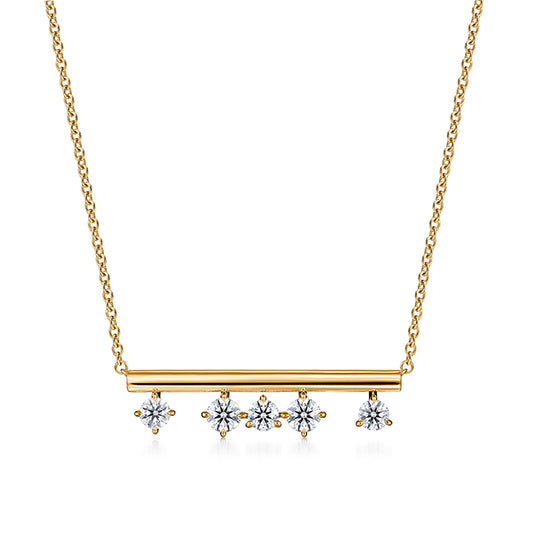 Maharaja Collection Barre Floating Diamond Necklace with 0.53ctw Diamonds in 18Kt Yellow Gold (0.53ctw)