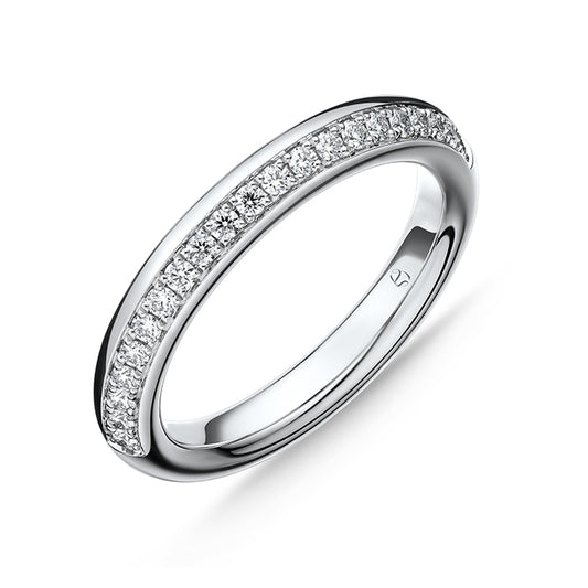 Maharaja Collection Round Diamond Pave Barre Band in 18K White Gold (0.23ctw)
