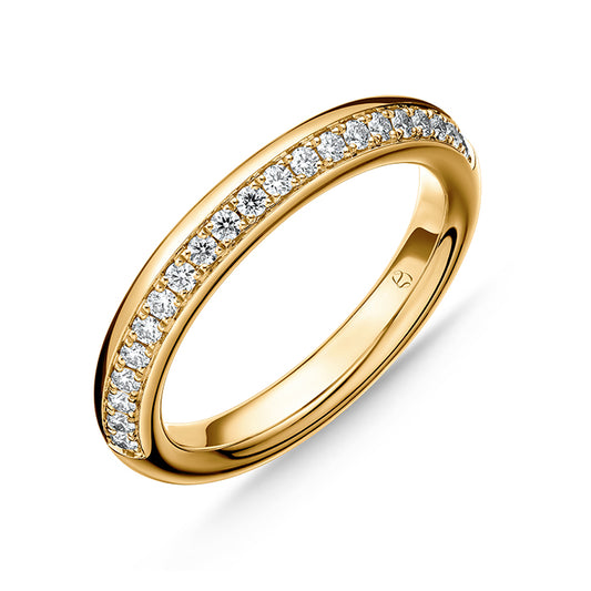 Maharaja Collection Round Diamond Barre Pave Band in 18K Yellow Gold (0.24ctw)