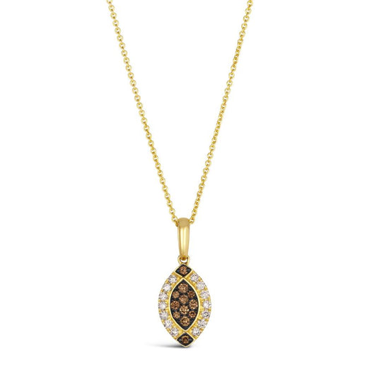 Maharaja Collection Chocolate and Nude Diamond Pendant in 14K Honey Gold (0.33ctw)