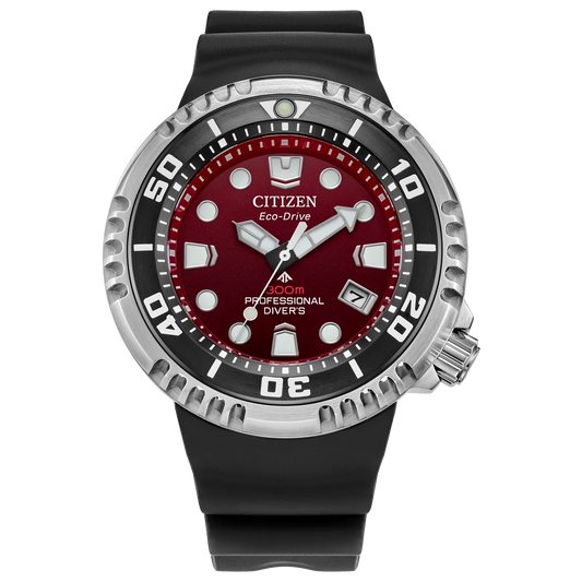 Maharaja Collection 46mm Red Dial Solar Pro Master Watch in Stainless Steel