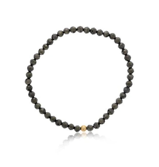 Maharaja Collection Pyrite Bead Bracelet in Gold Filled