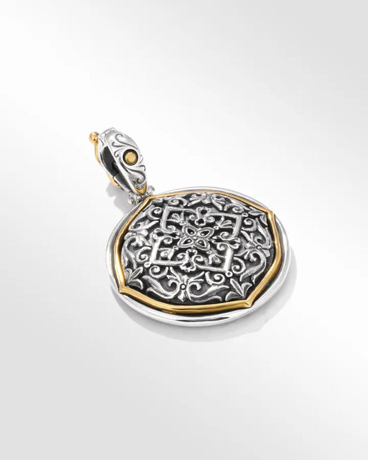 Maharaja Collection Roman Numeral Year Pendant in Sterling Silver and 18K Yellow Gold