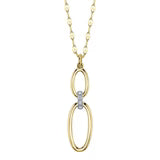 Maharaja Collection Diamond Oval Sparkle Chain Necklace in 14K Yellow Gold (0.06ct)