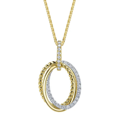 Maharaja Collection Oval Diamond Necklace with 0.30ctw Diamonds in 14K Yellow Gold