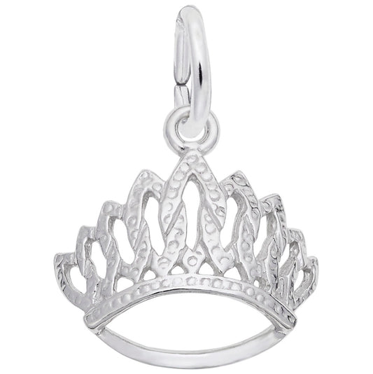 Maharaja Collection TIARA Charm Pendant Necklace in Sterling Silver
