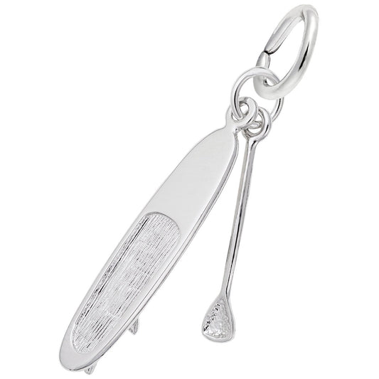 Maharaja Collection Paddle Board and Paddle Charm in Sterling Silver