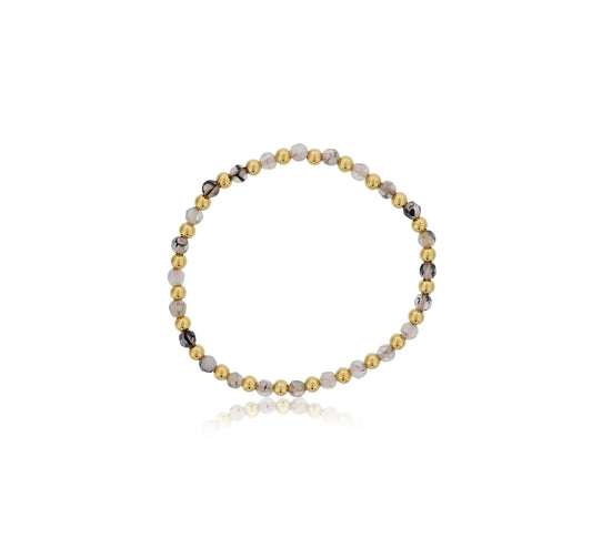 Maharaja Collection Fire Agate and Gold Filled Bead Bracelet in Gold Filled