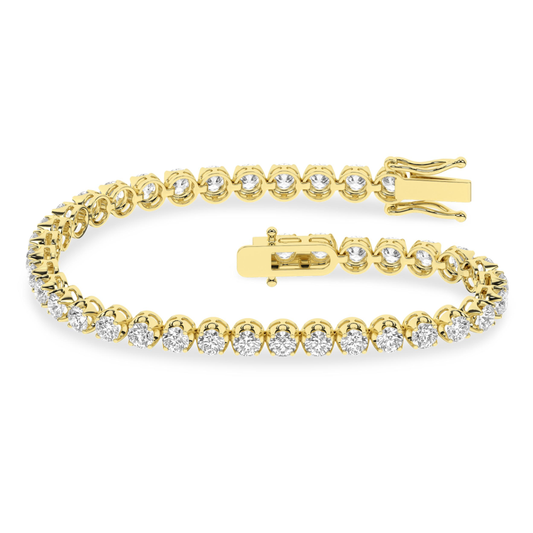 Maharaja Collection Round Lab Grown Diamond Tennis Bracelet in 14K Yellow Gold (5.00ctw)