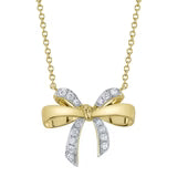 Maharaja Collection Diamond Bow Necklace with 0.14Ctw Diamonds in 14K Yellow Gold (0.14ctw)