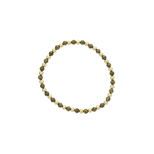 Maharaja Collection PYRITE Bead Bracelet in Gold Filled
