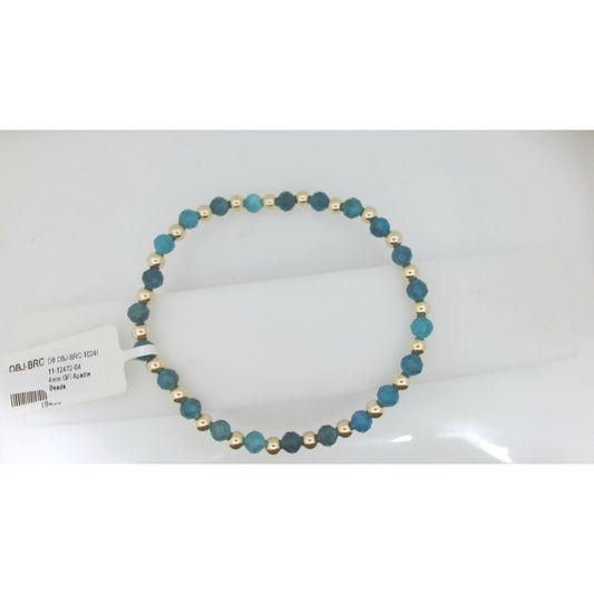 Maharaja Collection Round Apatite and Gold Filled Bead Bracelet in Gold Filled