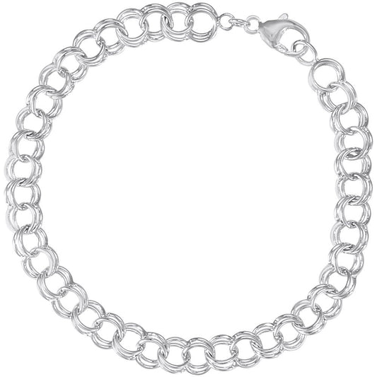 Maharaja Collection Double Link Classic Bracelet in Sterling Silver