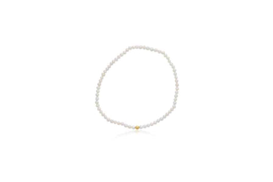 Maharaja Collection Mini Pearl Beaded Bracelet with Gold Filled Bead (2MM)