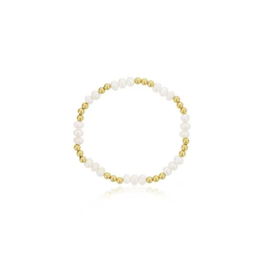 Maharaja Collection Pearls and Gold Filled Beads Bracelet in Gold Filled