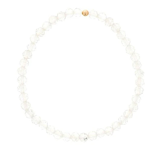Maharaja Collection Faceted White Topaz Bracelet with Gold Filled Finishing Bead in White Gold