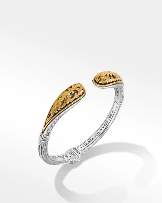 Konstantino "1993" Sterling Silver & 18kt Yellow Gold Hinge Bracelet