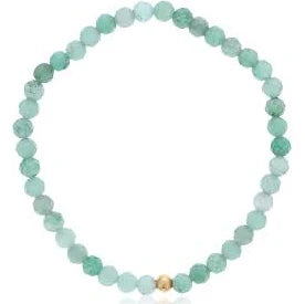 Maharaja Collection Faceted Emerald Bracelet with Gold Filled Bead in 14K Gold