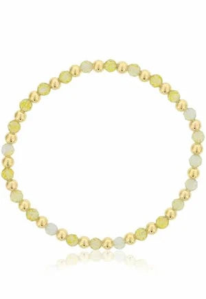 Maharaja Collection Round Citrine and Gold Filled Beads Bracelet in Gold Filled