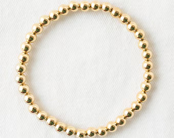 Maharaja Collection Alternating 5MM and 3MM Gold Bead Bracelet in Sterling Silver