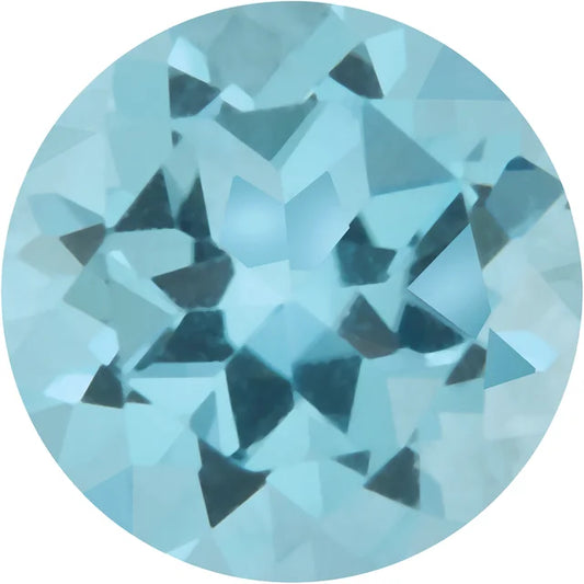 9mm Round Natural Sky Blue Topaz