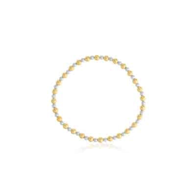 Maharaja Collection Gold Filled and Sterling Silver Beaded Bracelet in Bright Polished Silver (4.00mm)
