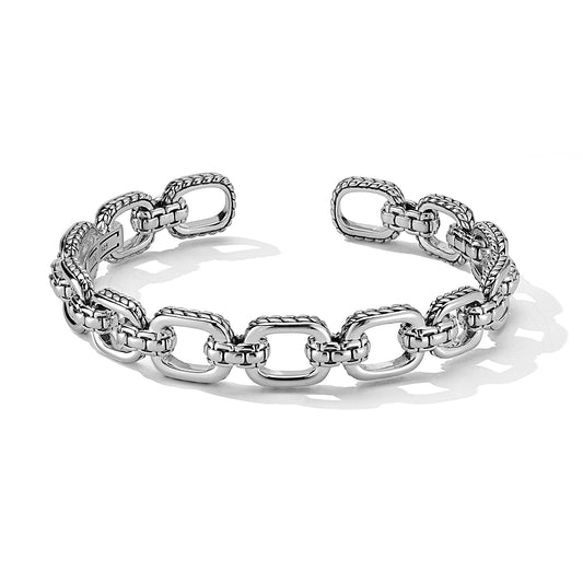 Maharaja Collection Textured Silver Cuff Bangle Bracelet in Sterling Silver