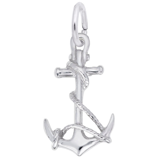 Maharaja Collection Anchor with Rope Sterling Silver Charm