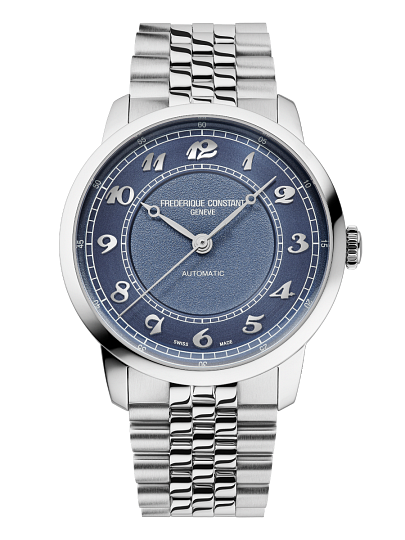 Frederique Constant 38.5mm Blue Premiere Men's Watch Automatic in Stainless Steel