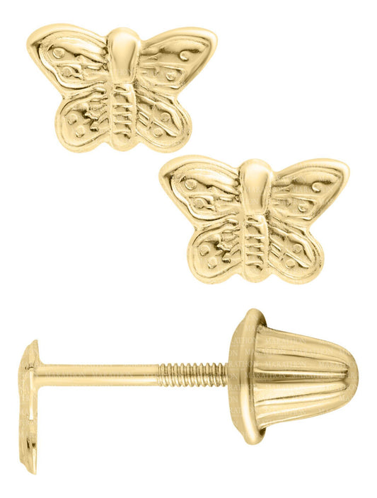 Maharaja Collection Butterfly Safety Earrings in 14K Gold