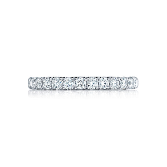 Maharaja Collection Petite Crescent French Pavé Diamond Wedding Band in 14K Gold (0.65ctw)