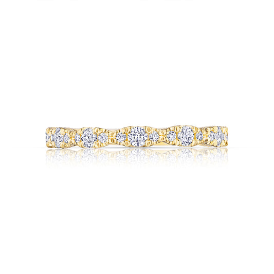 Maharaja Collection Petite Crescent RoyalT Marquise Shape Design Detail Wedding Band in 14K White Gold (0.36tdw)