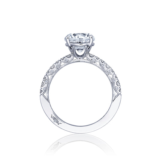 Maharaja Collection Oval Solitaire Engagement Ring in 14K White Gold (0.34tdw)