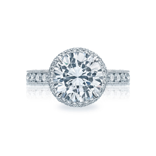 Maharaja Collection Halo Semi-Mount Engagement Ring with 1.25ctw Diamonds in Platinum (1.25ctw)