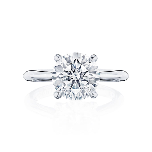 Maharaja Collection Royal Round Diamond Solitaire Engagement Ring in Platinum (0.13ctw)
