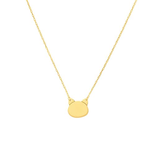 Maharaja Collection Mini Cat Adjustable Necklace in 14K Yellow Gold