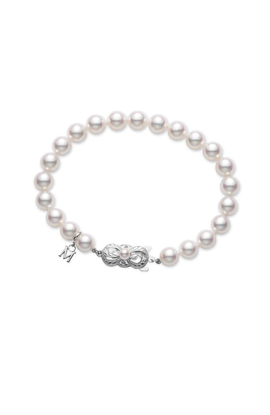Mikimoto Akoya Cultured Pearl Bracelet in 18K Yellow Gold (7.5x7mm)