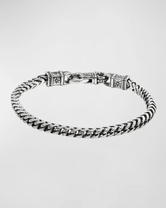 Maharaja Collection Men's Wheat Bracelet in Sterling Silver