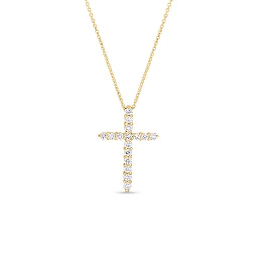 Maharaja Collection Diamond Cross Pendant Necklace in 18K Yellow Gold (0.39ctw)