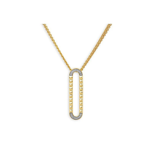 Maharaja Collection Paperclip Pendant in 14K Yellow Gold (0.09ct)
