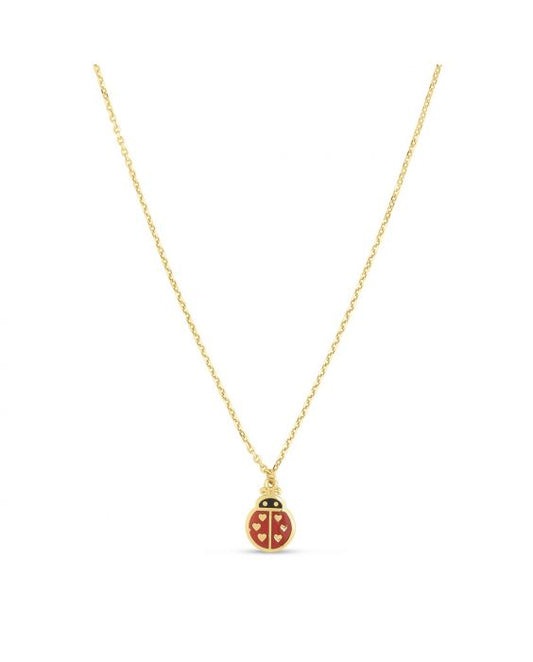 Maharaja Collection Ladybug Enamel Necklace in 14K Gold