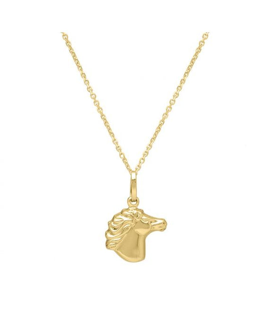 Maharaja Collection Horse Head Pendant in 14K Yellow Gold