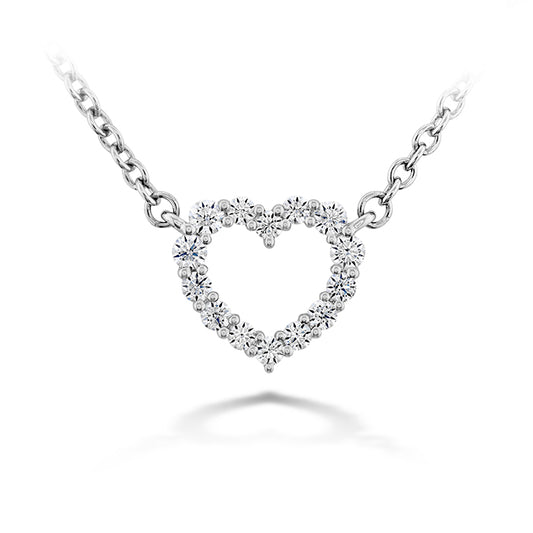 Maharaja Collection Small Signature Heart Diamond Pendant in 14K White Gold (0.12ctw)