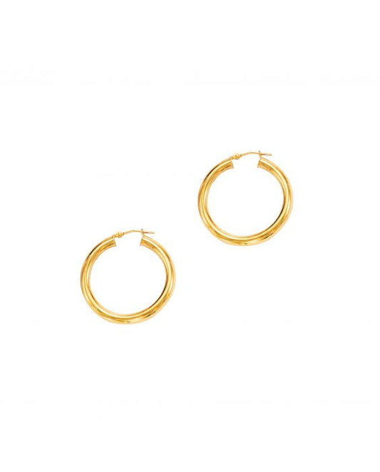 Maharaja Collection 4x30mm Hoop Earrings in 14K Gold