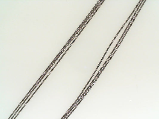 Maharaja Collection 3 Strand Cabochon Chain Necklace in 18K White Gold (16")