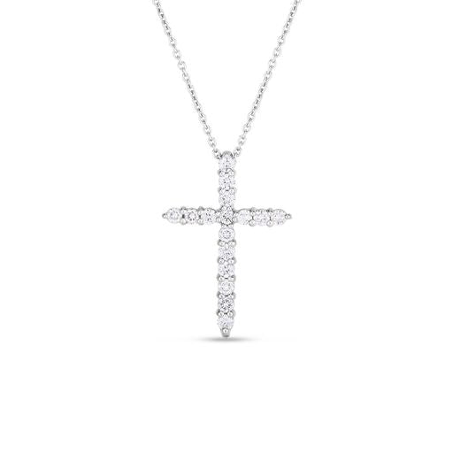 Maharaja Collection Diamond Cross Necklace in 18K White Gold (0.32tdw)