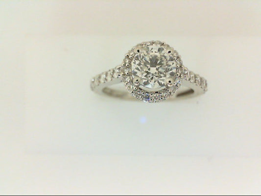 Lady's White 14 Karat Diamond Solitarie Ring