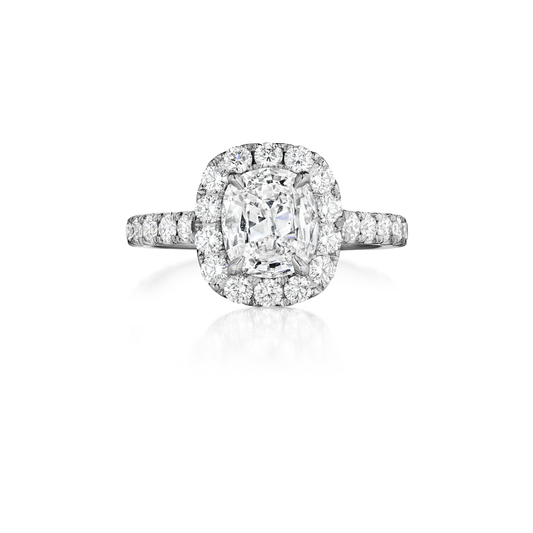 Henri Daussi Engagement Ring 18K White Pave